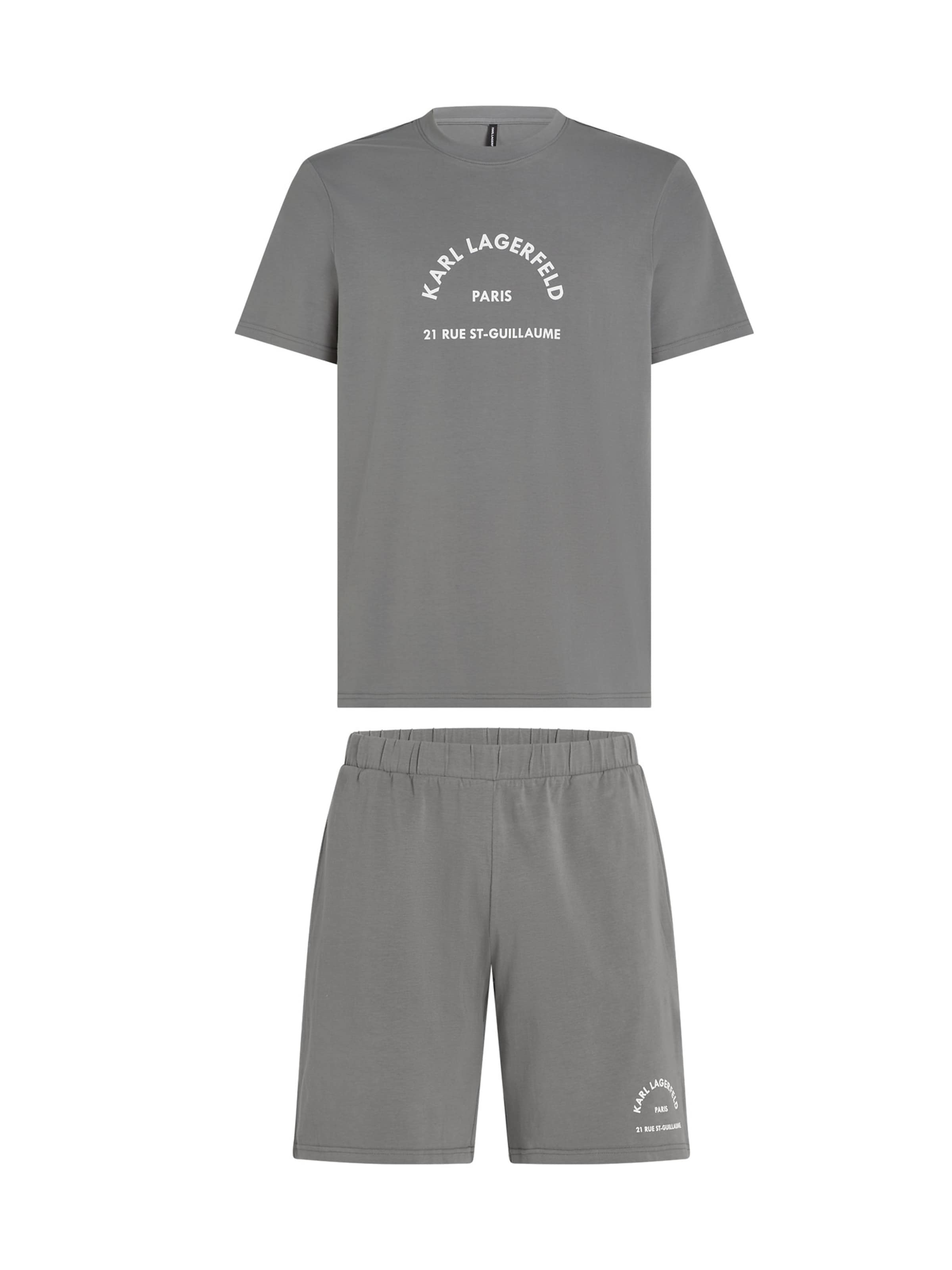 Karl Lagerfeld Lühike pidžaama 'Rue St-Guillaume', värv hall: eest vaates