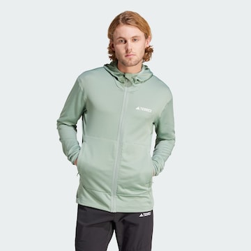 ADIDAS TERREX Funktionele fleece-jas 'Xperior' in Groen: voorkant