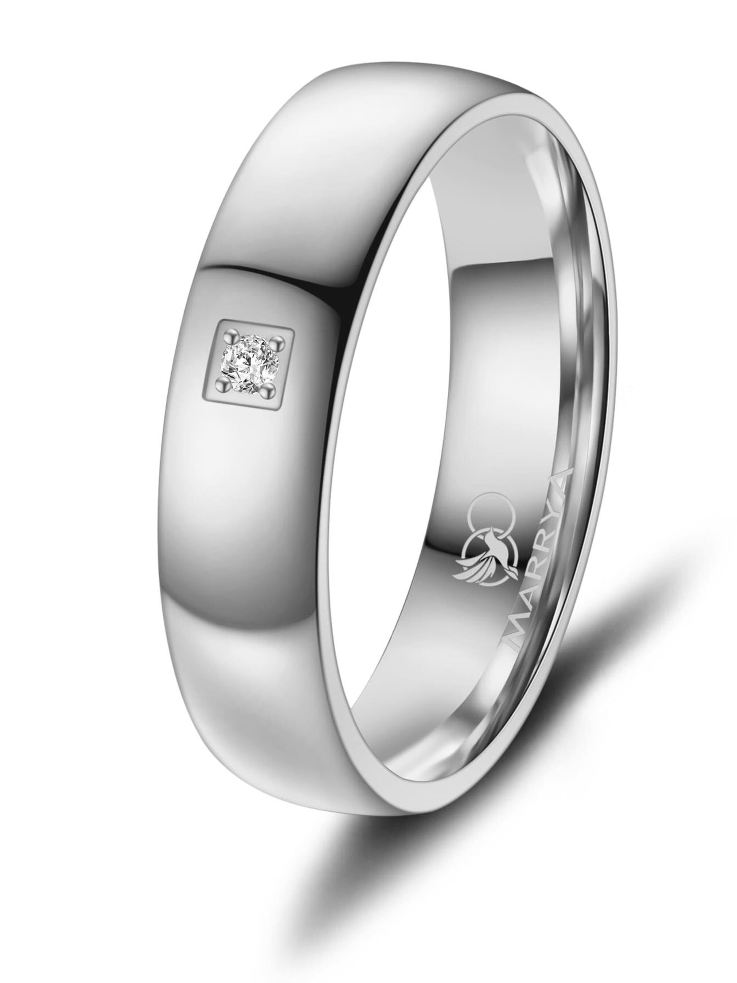 MARRYA Ring 'MARRYA ES-29 Ehering aus Edelstahl - Silberfarben Herzfräse' in Silver