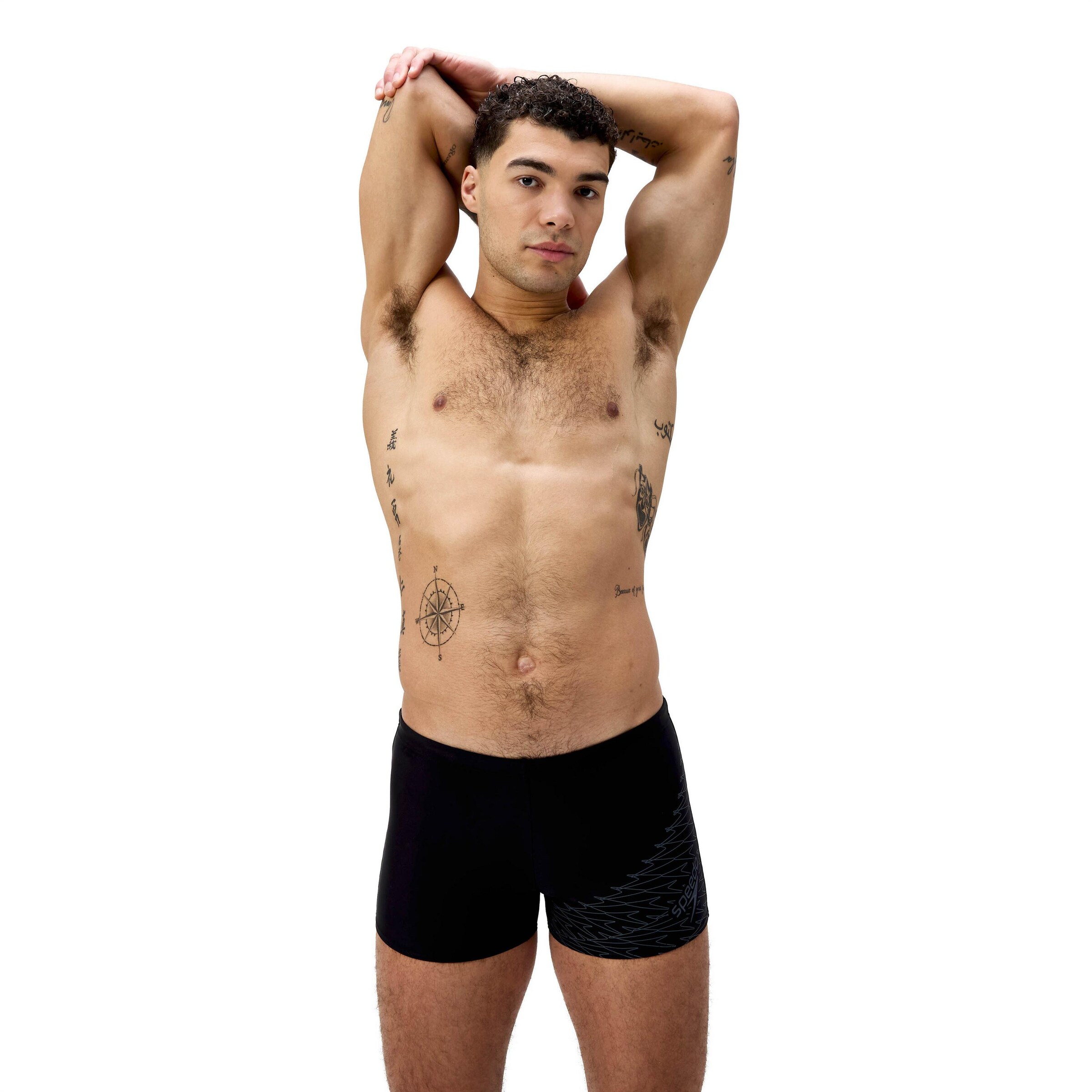SPEEDO Athletic Swim Trunks 'Medley' in Black: front