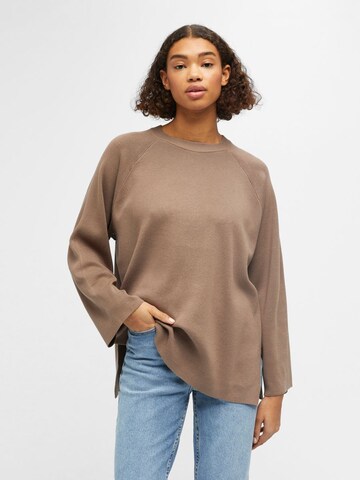 OBJECT Sweter w kolorze brązowy: przód