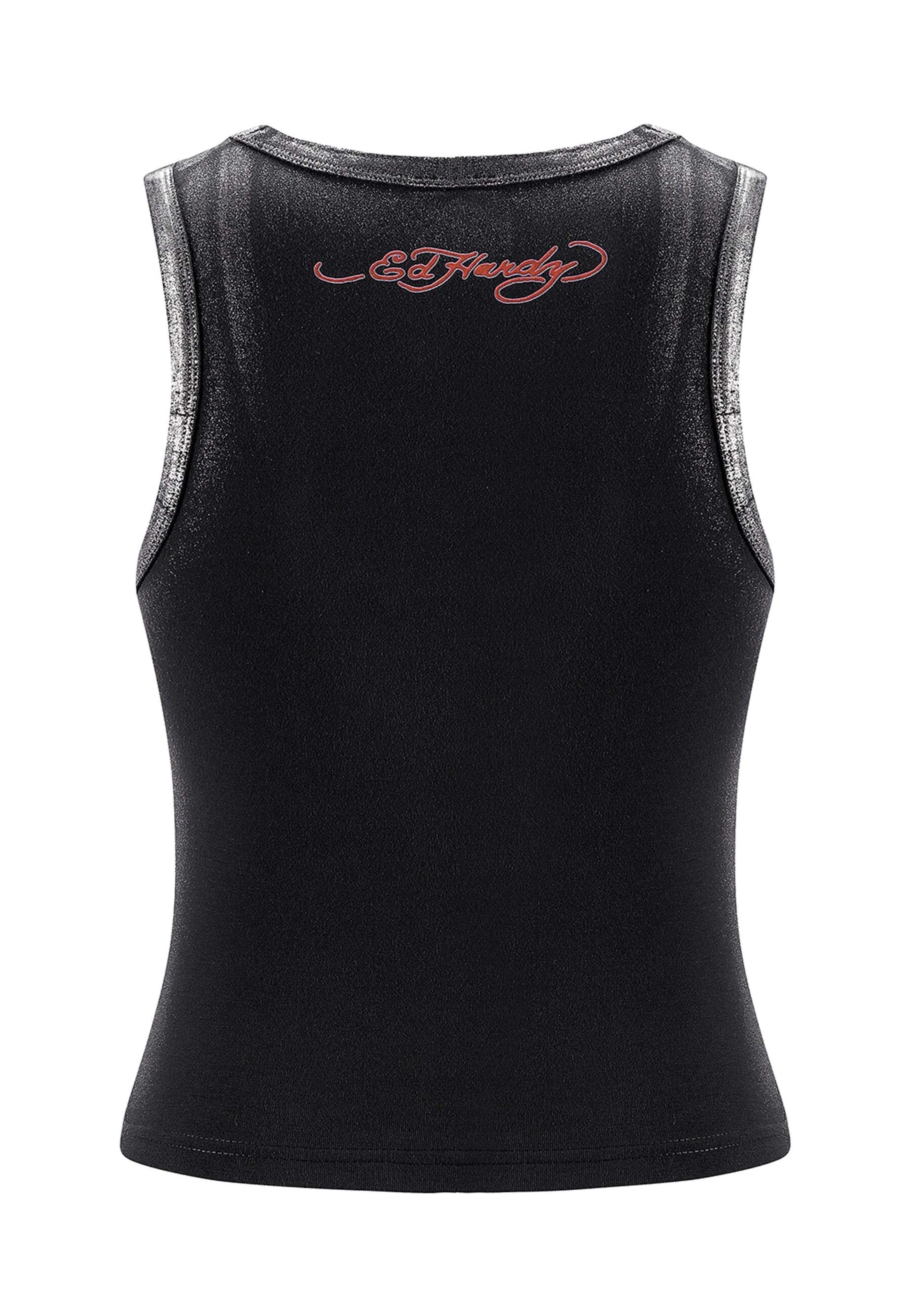 Ed Hardy Τοπ 'Ed Nyc Skull Tour' σε μαύρο