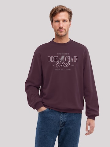 F4NT4STIC Sweatshirt 'Deck Chair Club Knut und Jan' in Rood: voorkant