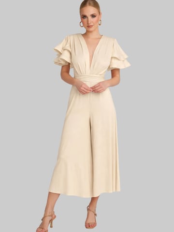 Tuta jumpsuit di Madnezz House in beige: frontale