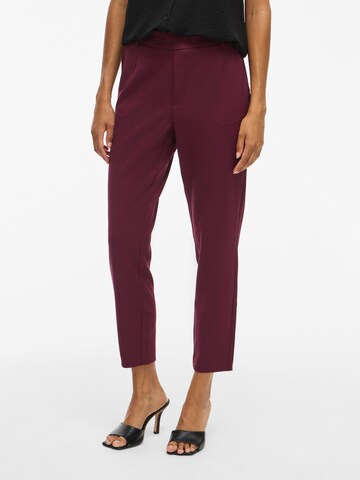 VILA Slim fit Pleat-Front Pants 'VIVARONE' in Purple: front