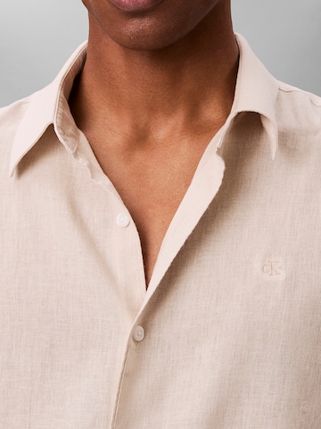 Calvin Klein Regular fit Button Up Shirt in Beige