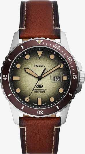 FOSSIL Analoog horloge in de kleur Kastanjebruin / Olijfgroen, Productweergave