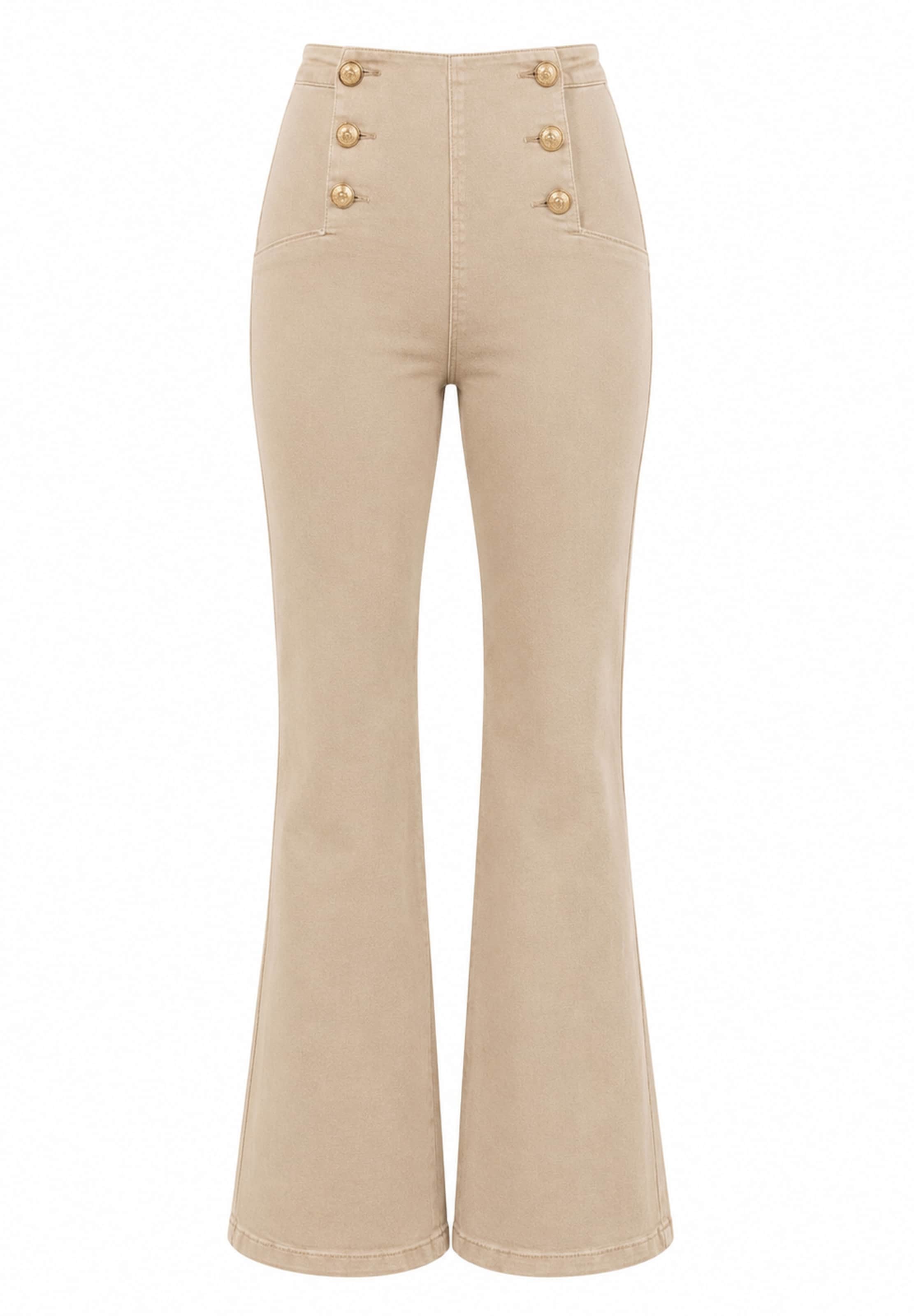 Elara Jeans in Beige: front