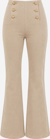 Wide Leg Jean Elara en beige : devant