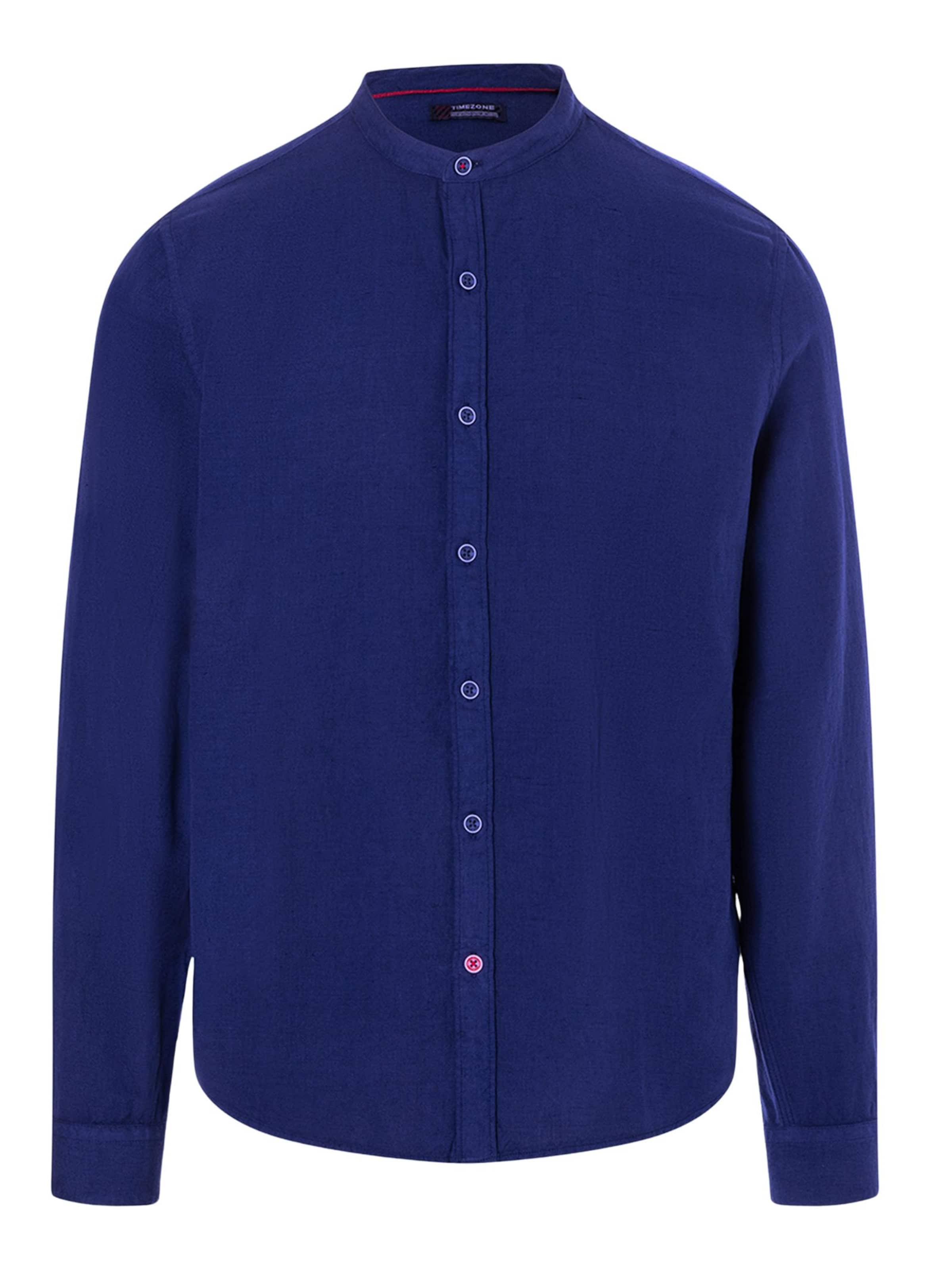 TIMEZONE Shirt 'Stand-up-collar' in Blue: front