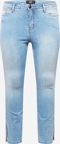 Zizzi Slimfit Jeans 'Jida' in Blauw: voorkant