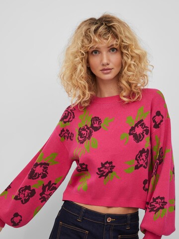 VILA Sweater 'ZASSI' in Pink