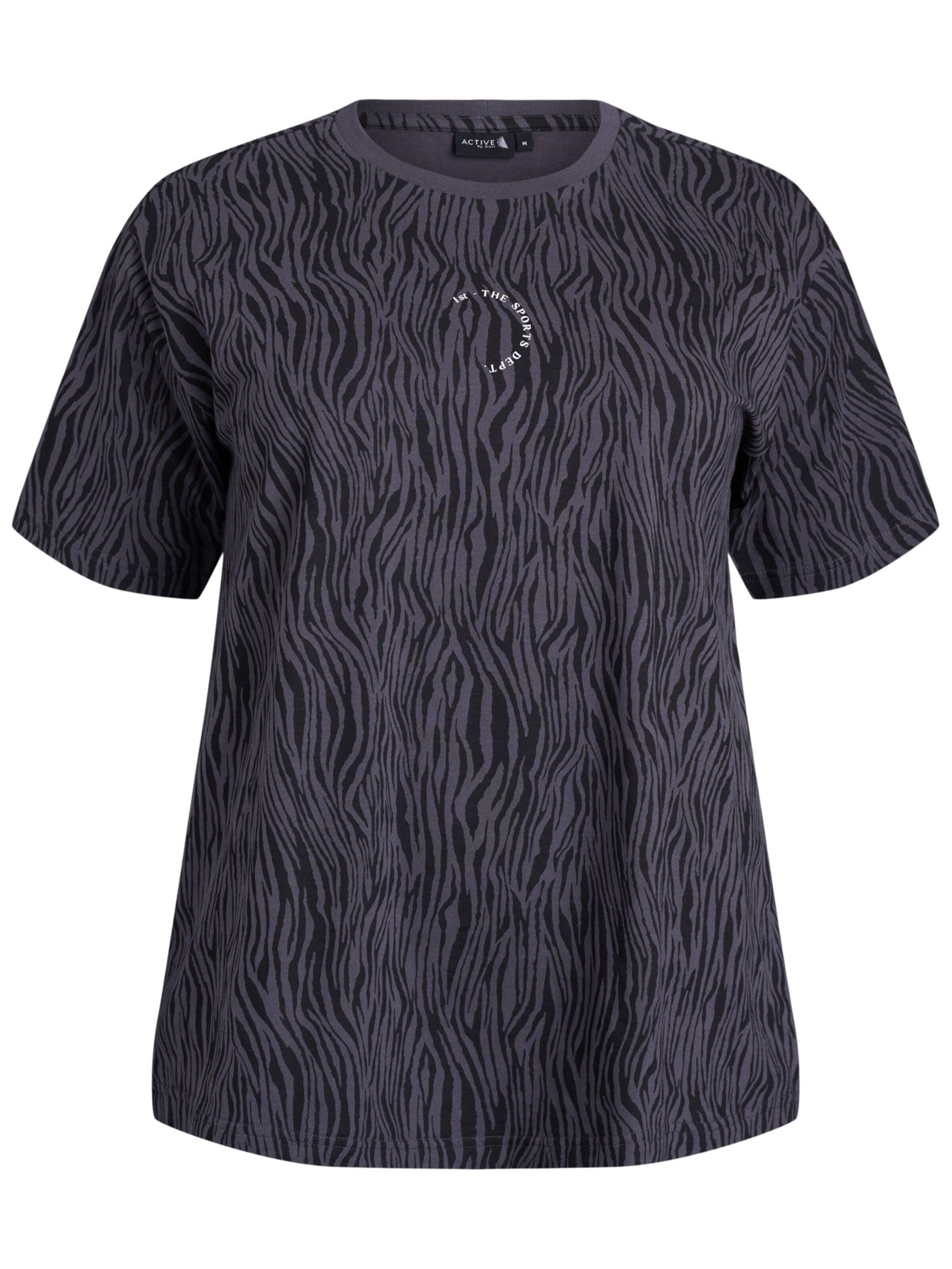 Active by Zizzi Λειτουργικό μπλουζάκι 'ACENJA' σε γκρι: μπροστά