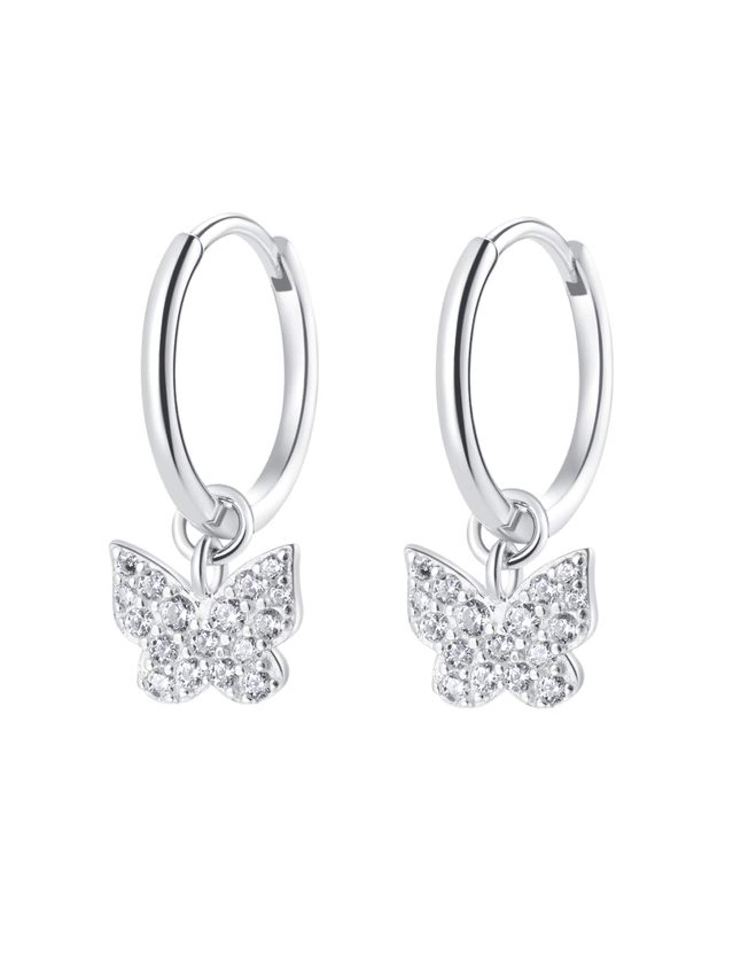 Orecchini 'Butterfly Whisper' di Hey Happiness in argento: frontale