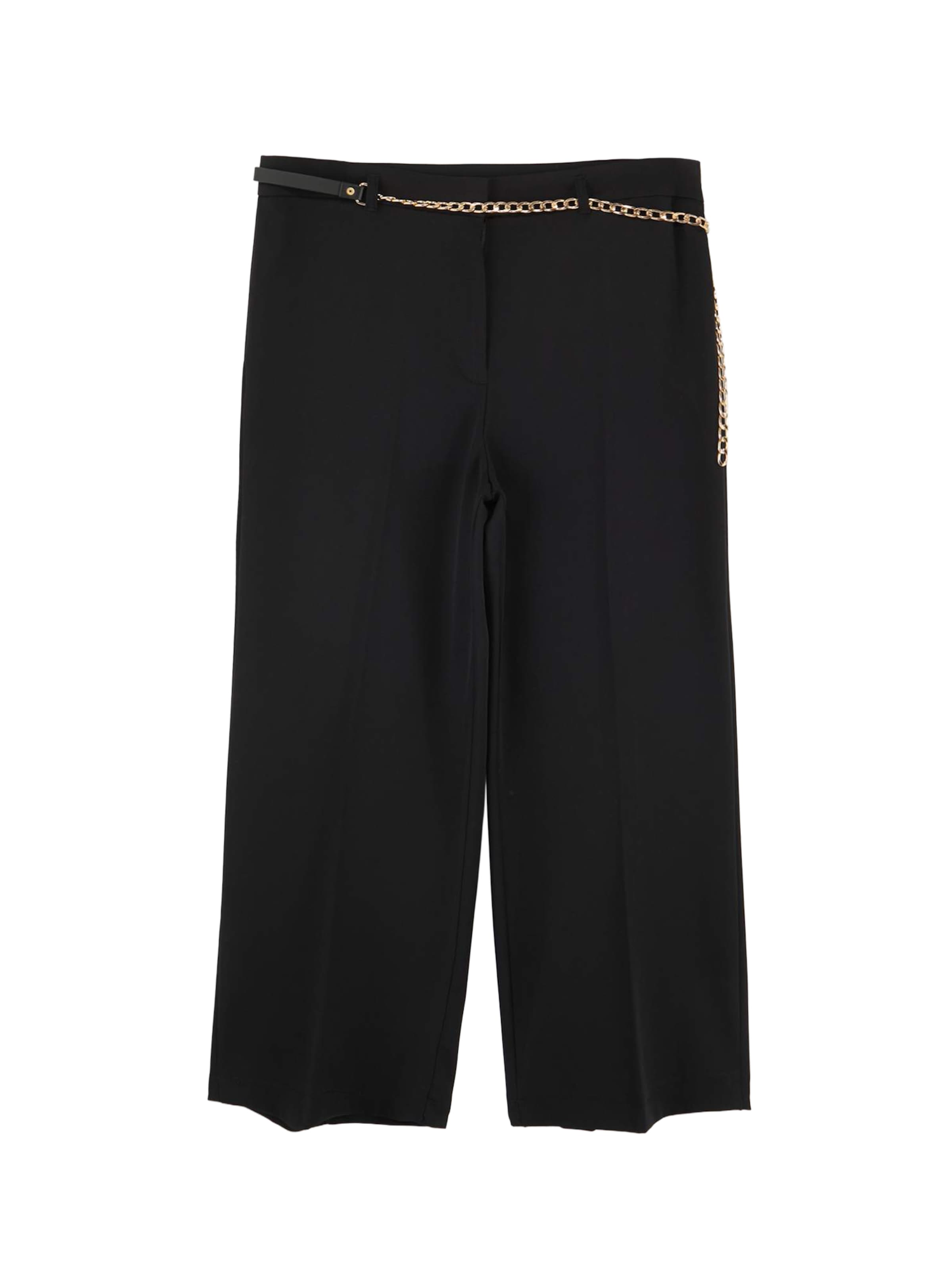 Trendyol Curve Flared Trousers with creases in Black: front