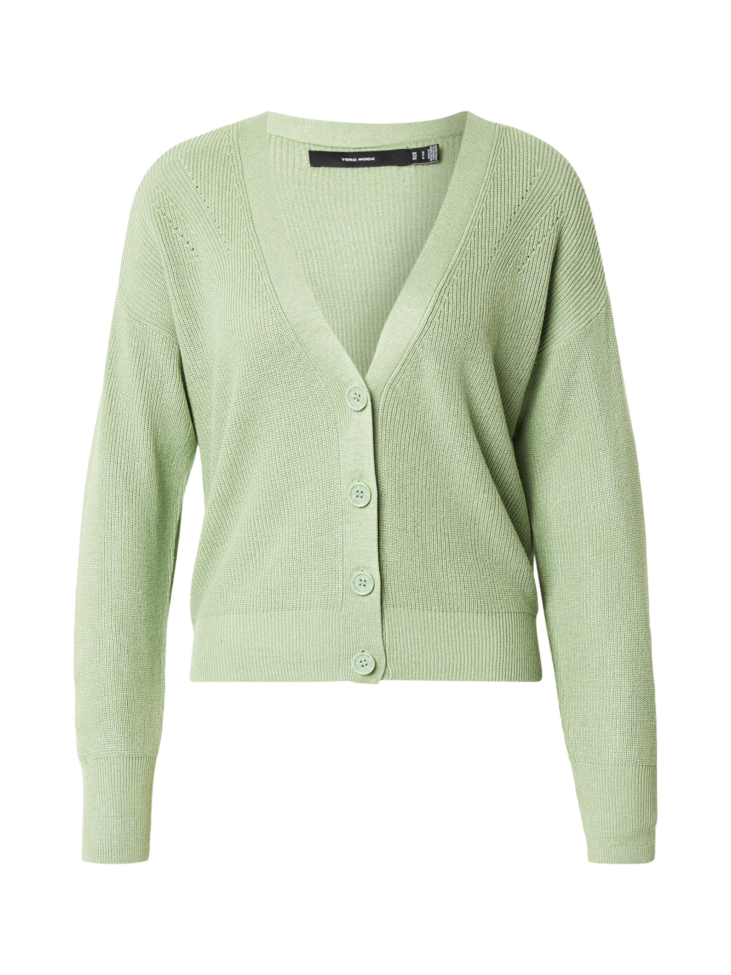 VERO MODA Gebreid vest 'VMNEW LEXSUN' in Groen: voorkant