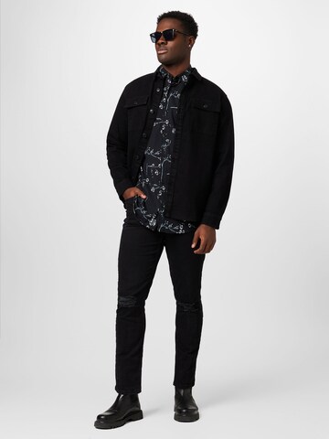 Only & Sons Regular fit Button Up Shirt in Black