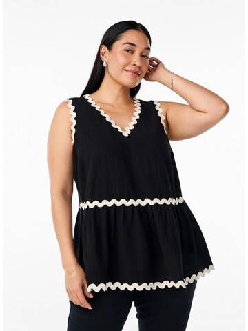Camicia da donna 'Mcinna' di Zizzi in nero: frontale