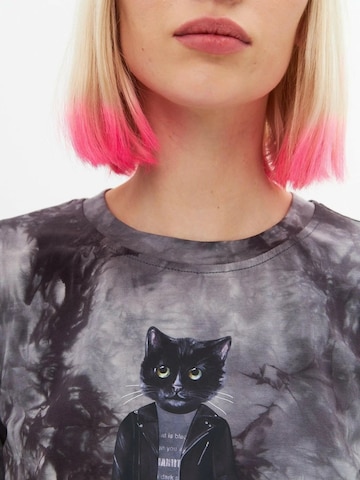 Cat e Lolette Shirt 'Rocker Cat' in Grey