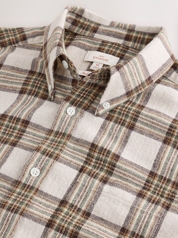 Next Regular fit Button Up Shirt in Beige