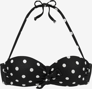 LASCANA Bandeau Góra bikini w kolorze czarny: przód