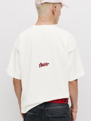 Pull&Bear Koszulka w kolorze biały