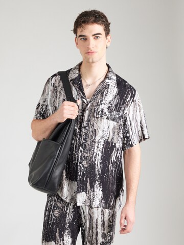 Carlo Colucci Rovný strih Košeľa - Čierna: predná strana