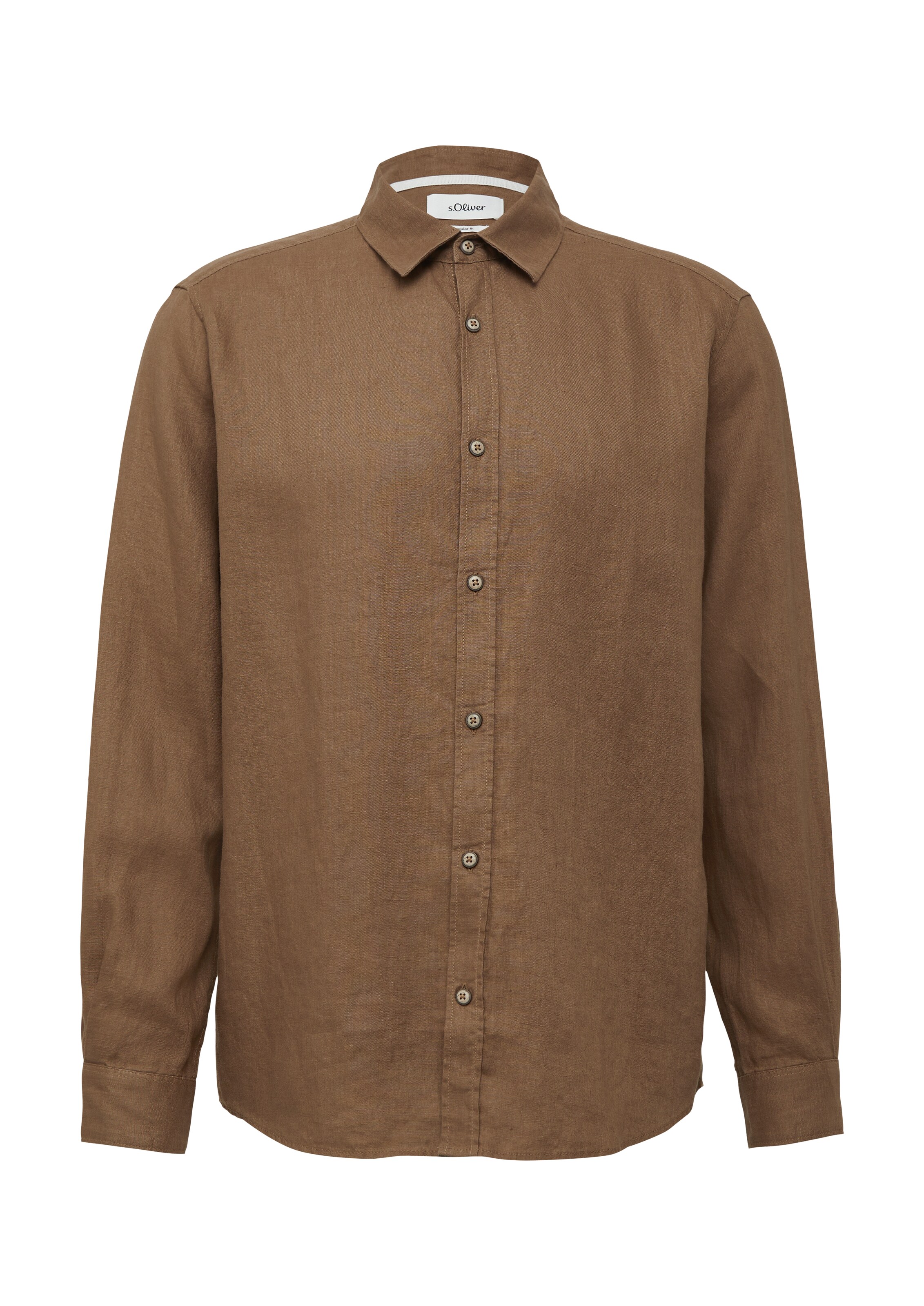 s.Oliver Button Up Shirt in Brown: front