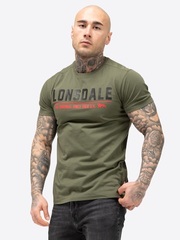 LONSDALE Majica 'Crantock' | zelena barva: sprednja stran