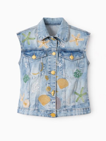 IT'S BASIC Vest 'DENIM WAISTCOAT' in Blue
