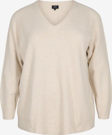 Zizzi Pullover 'CASUNNY' in Beige: predná strana