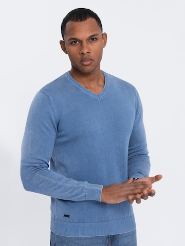 Ombre Pullover 'OM-Swos-0108' in Blau: Vorderseite