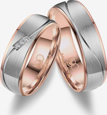 MARRYA Ring 'MARRYA ES-21 Ehering aus Edelstahl - Silberfarben & Rosé' i silver: framsida