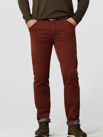 Regular Pantalon chino MEYER en bronze : devant