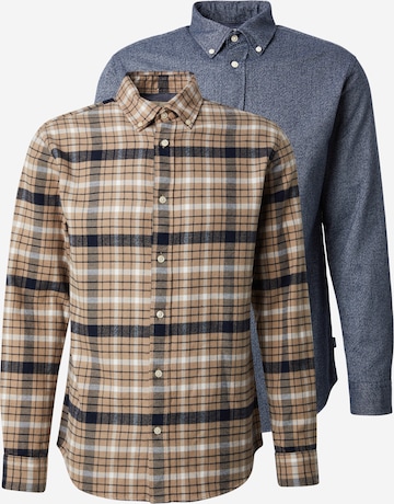 Chemise 'JPRBLUBARKLEY' Jack & Jones Premium en beige : devant