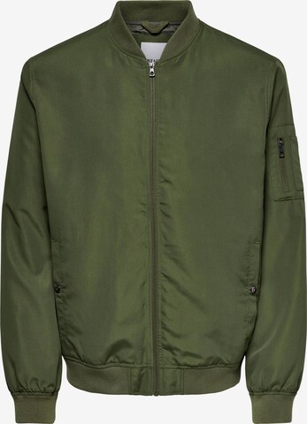 Veste mi-saison Only & Sons en vert : devant