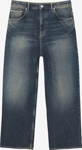 Pull&Bear Wide leg Jeans in Blue: front