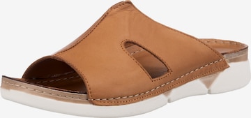 ANDREA CONTI Mules in Brown: front