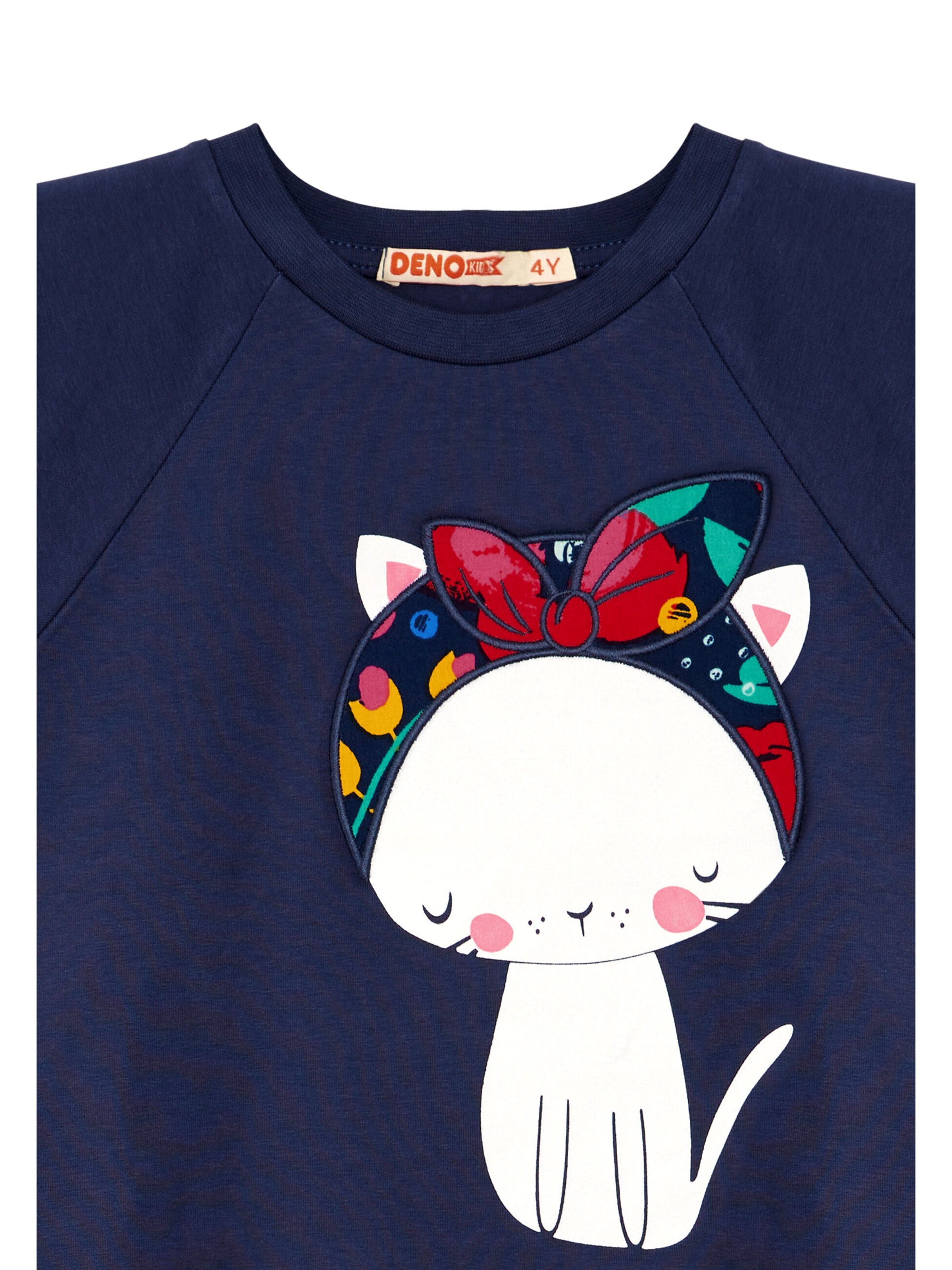 Denokids Tracksuit 'Cat & Flowers' in Mixed colours