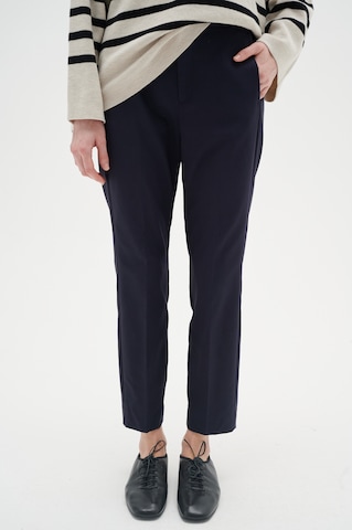 InWear Regular Trousers with creases 'Zella' in Blue: front