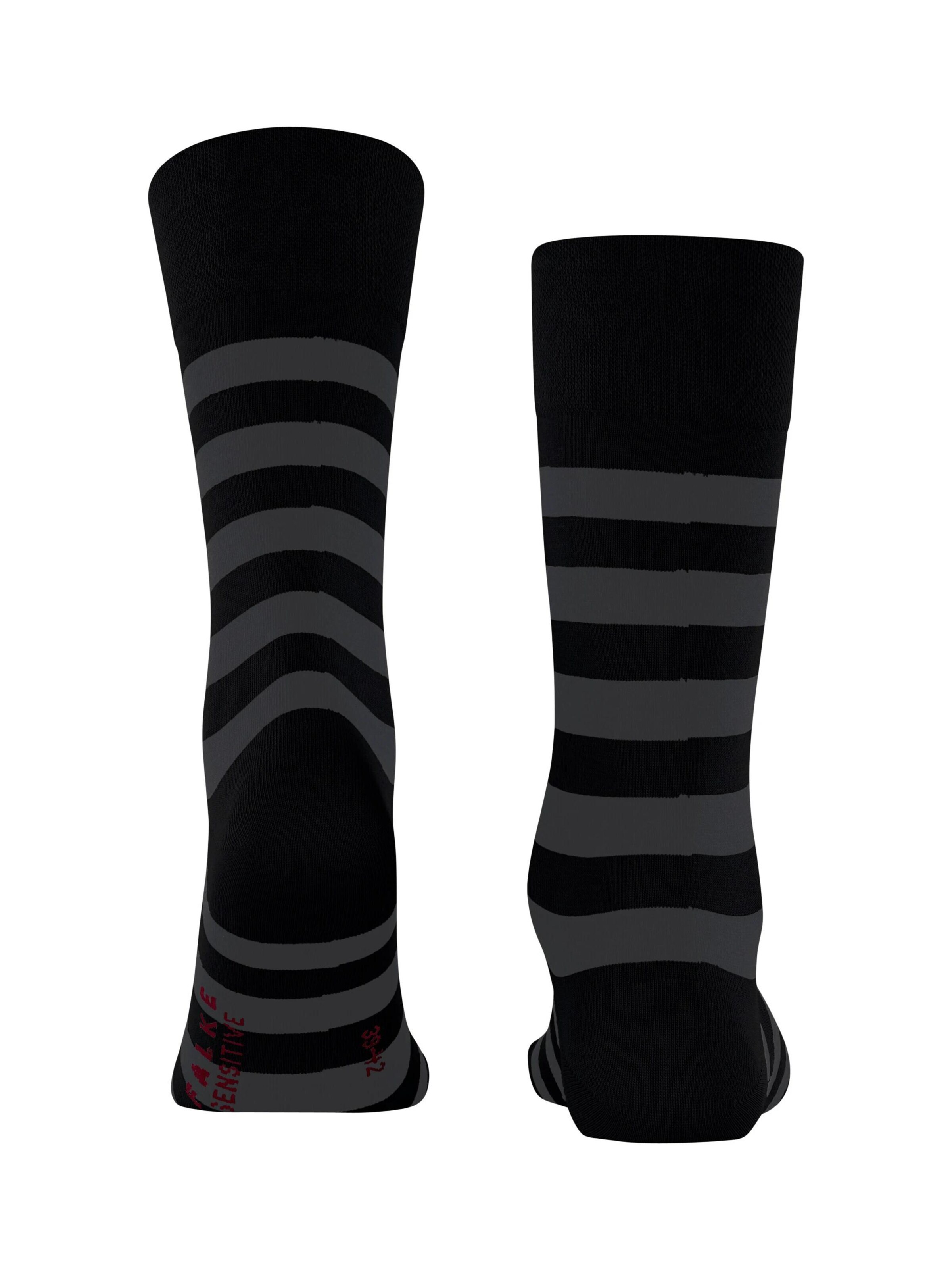 FALKE Socken 'Sensitive Mappd Line'‌‌‌‌‌‌‌‌ in Schwarz
