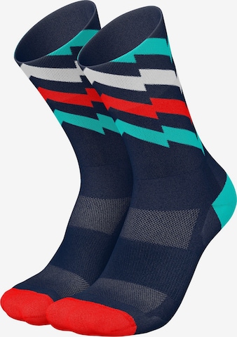 INCYLENCE Athletic Socks 'WAVES' in Blue: front