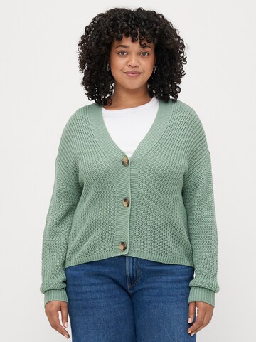 ONLY Carmakoma Cardigan 'CARCAROL NICE' i grøn: forside
