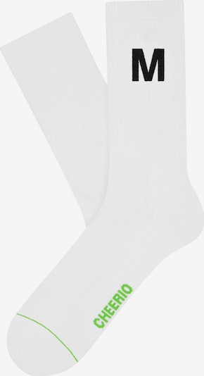 CHEERIO* Socken 'Alphabest M' in grün / schwarz / weiß, Produktansicht