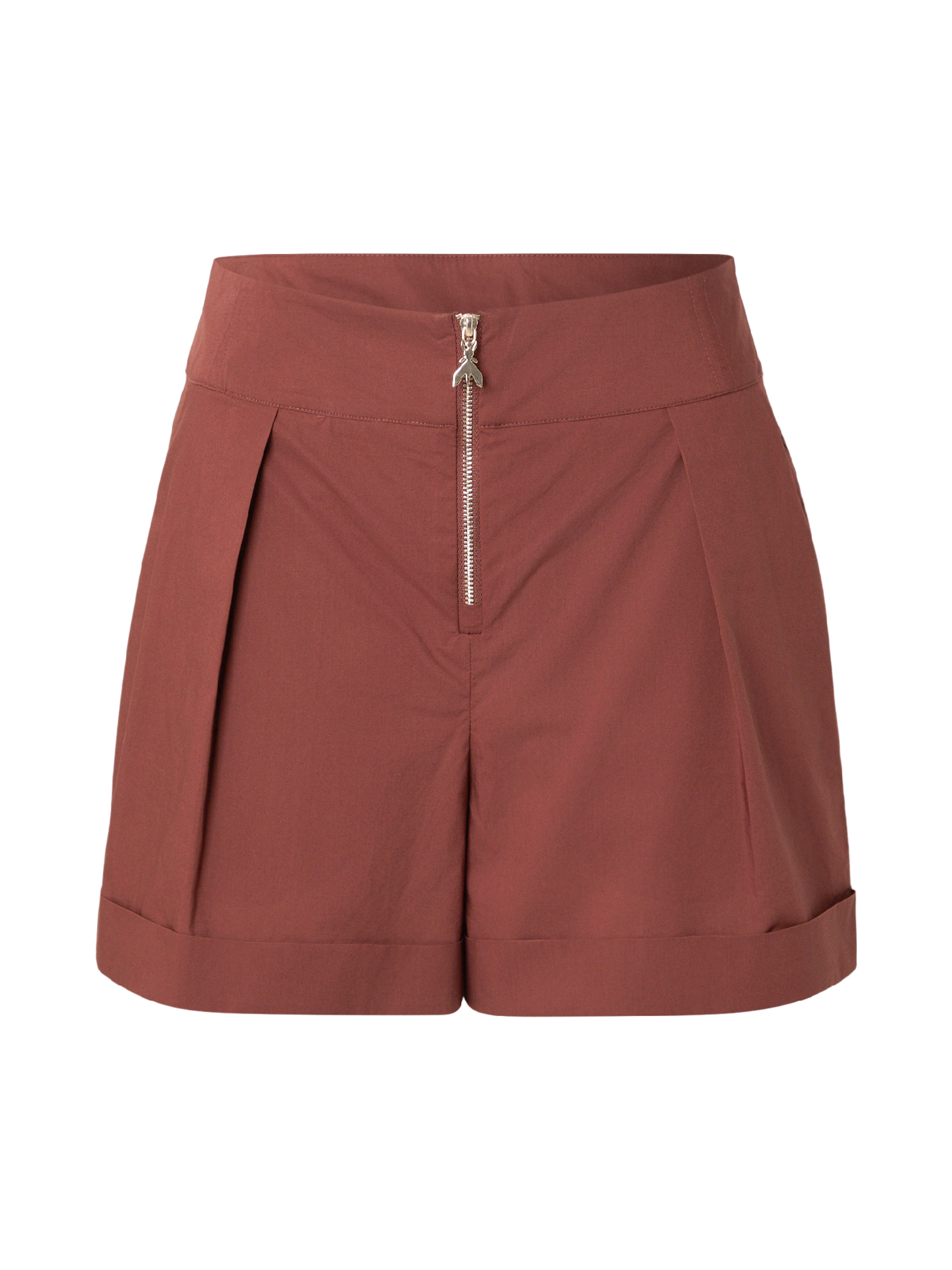 PATRIZIA PEPE Normální Kalhoty se sklady v pase – hnědá: přední strana