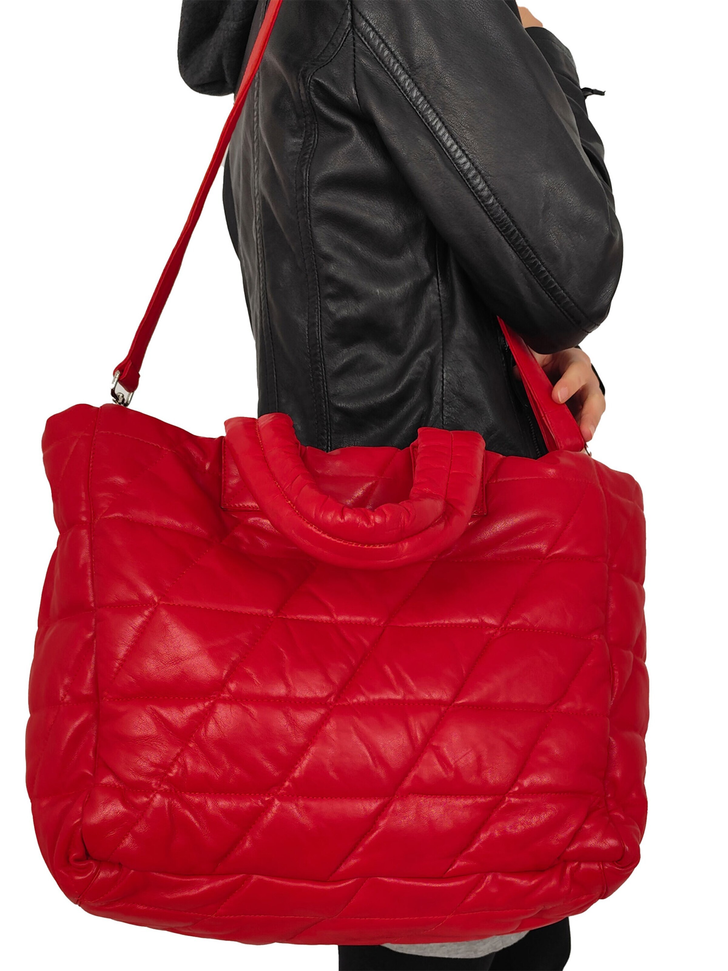 Lederjacken24 Shopper 'Sorala' in Red