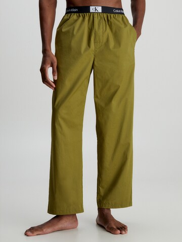 Calvin Klein UnderwearPidžama hlače - zelena boja: prednji dio