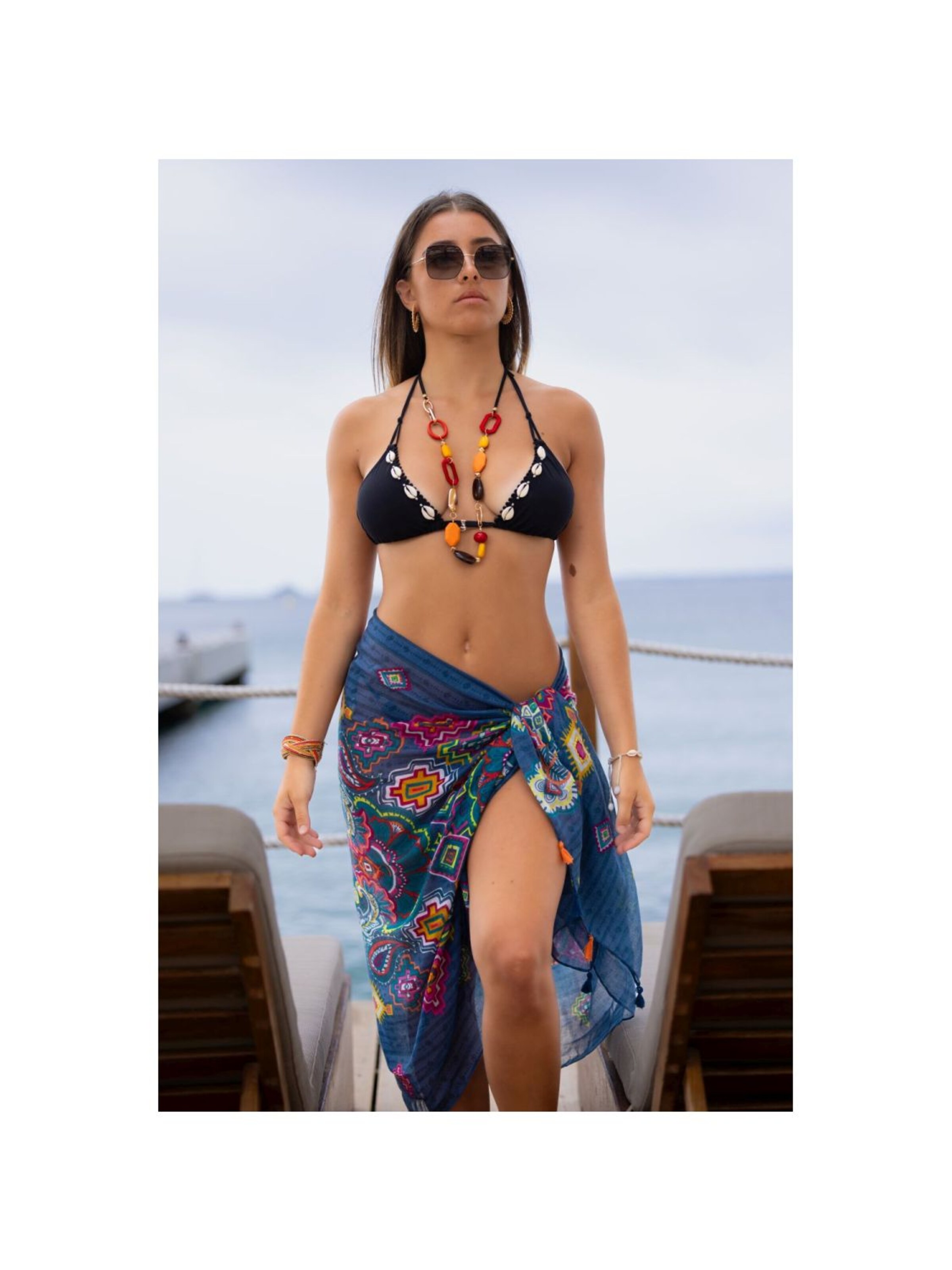 alberto cabale Rok 'Paréo de plage GILDA' in Blauw: voorkant