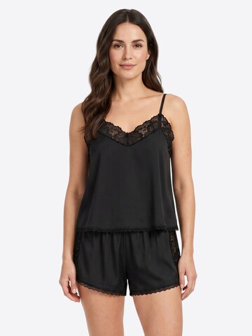 Vivisence Short Pajama Set '2079' in Black: front