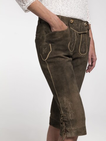 SPIETH & WENSKY Slim fit Traditional Pants 'Birka' in Brown: front